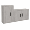 Coppia di mobili TV in legno cemento grigio, design scandinavo moderno per soggiorno