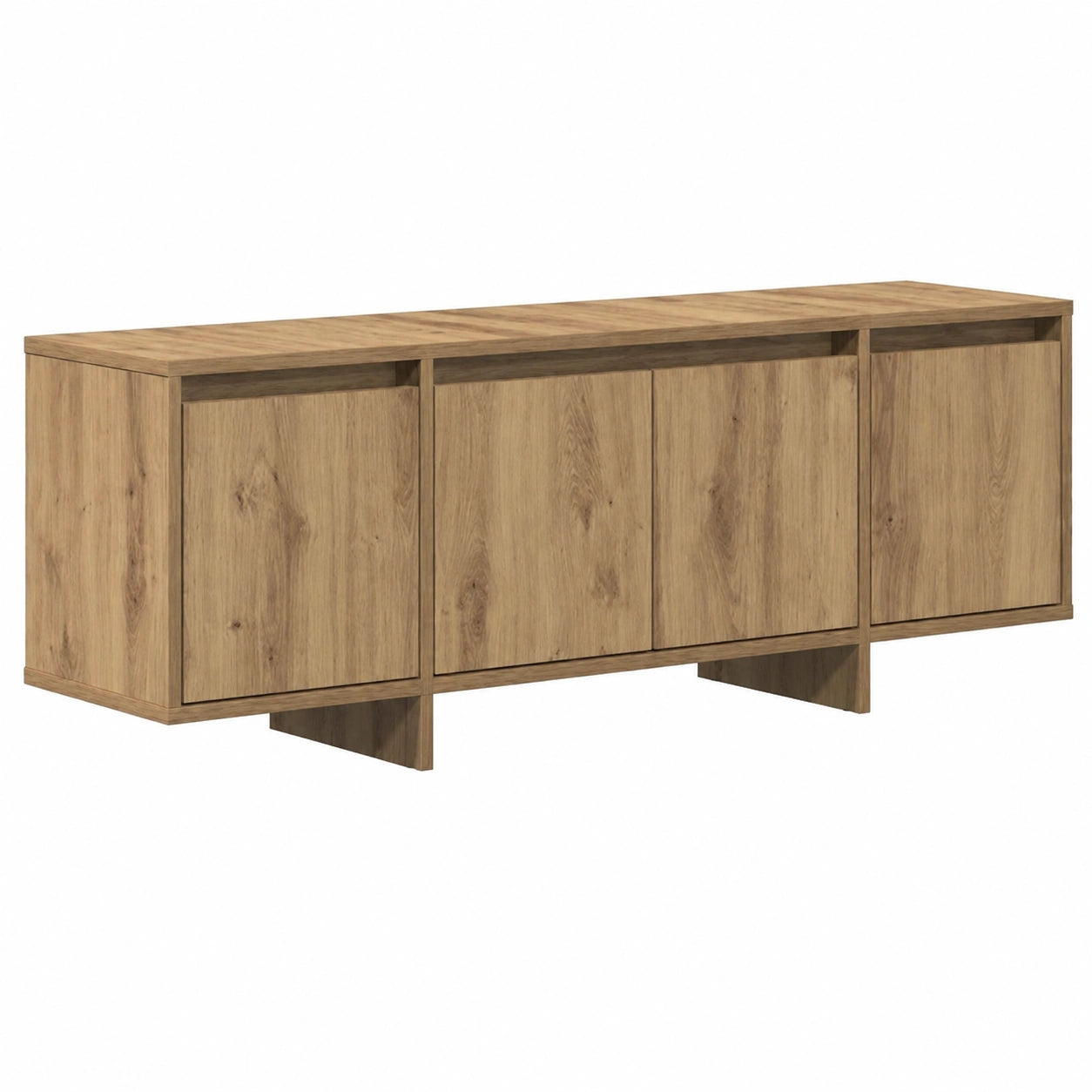 Mobile TV in rovere con vani, 120x30x40,5 cm, design scandinavo moderno