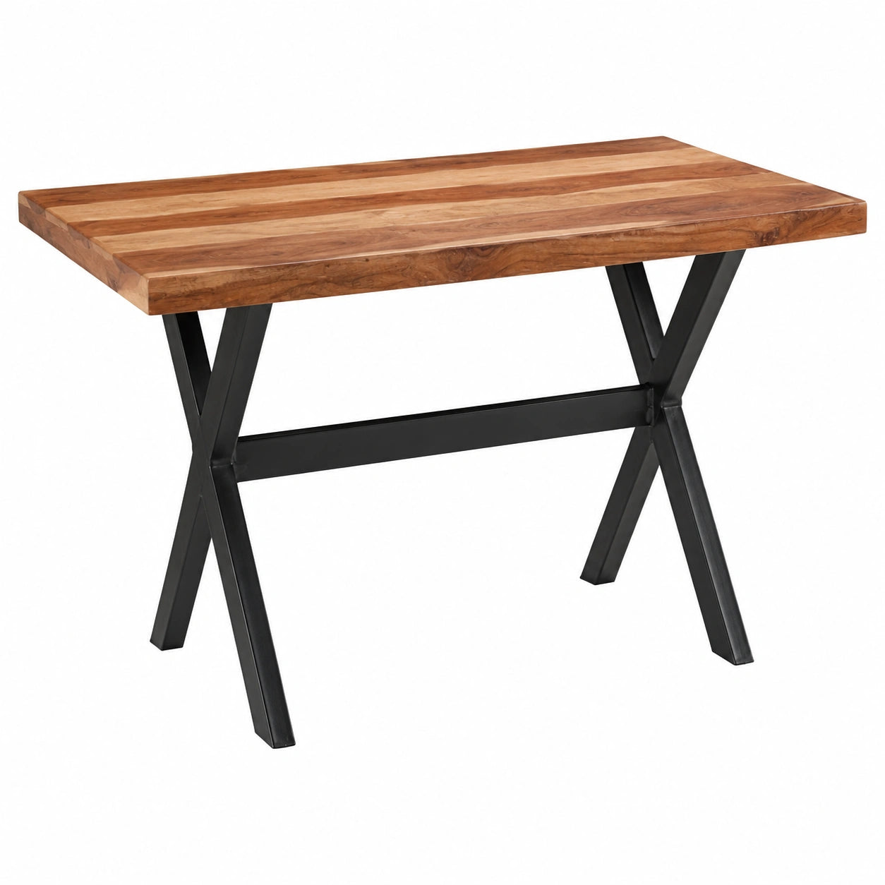 Tavolo da pranzo industriale in legno di acacia 120x60 cm
