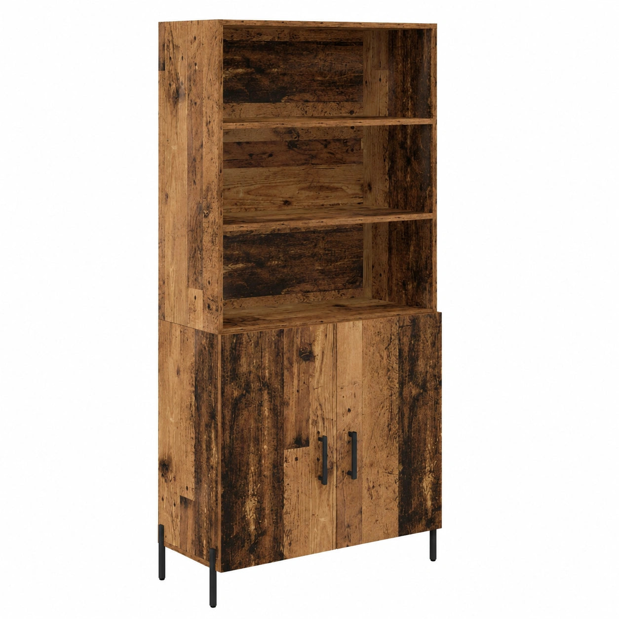 Credenza moderna in legno con effetto anticato, 70x33x180 cm