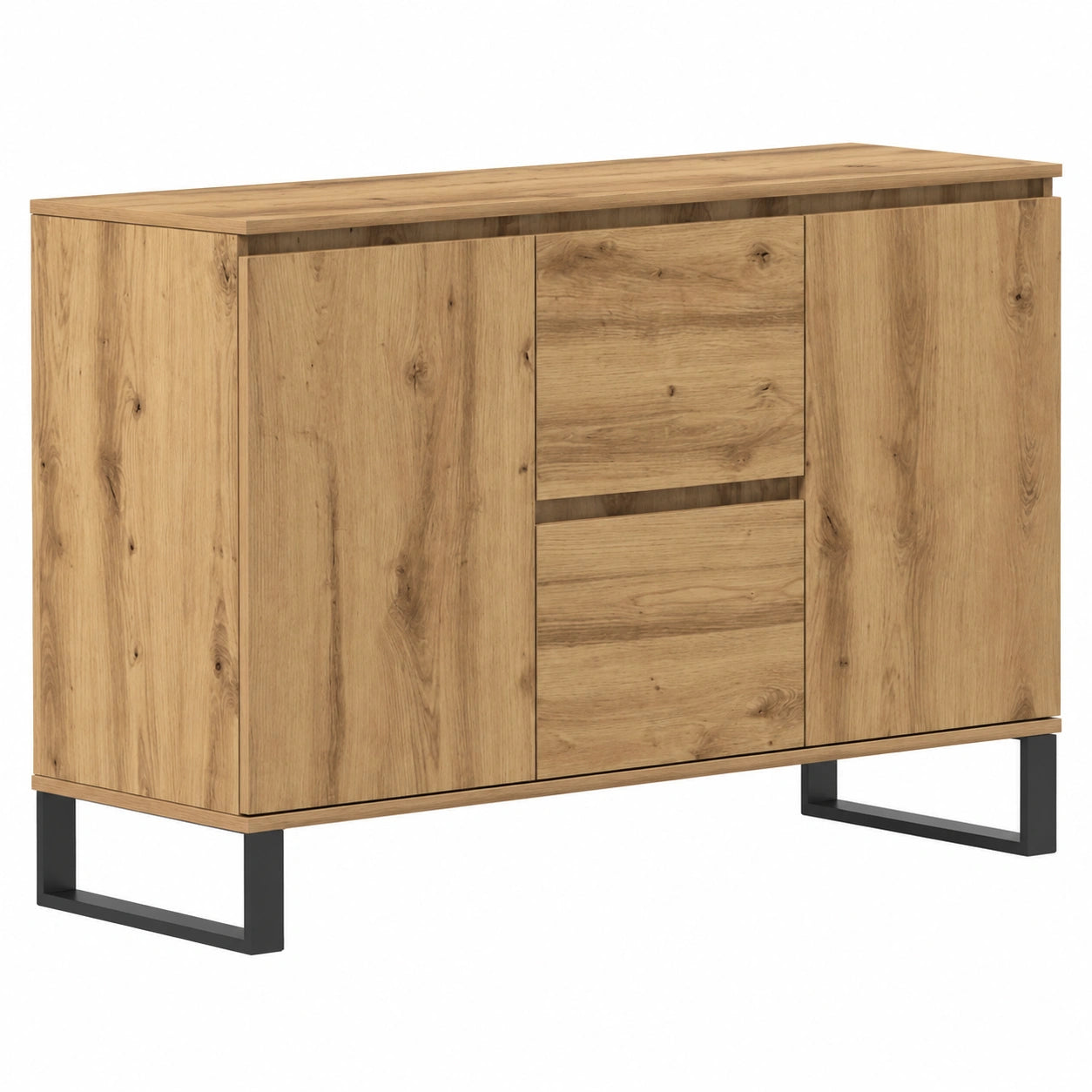 Credenza in Legno Multistrato Rovere Artigianale con Ante 101,5x35x70 cm