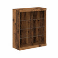 Mobile buffet legno vintage con LED, ripiani in vetro, per sala da pranzo e soggiorno, 41x37x100 cm