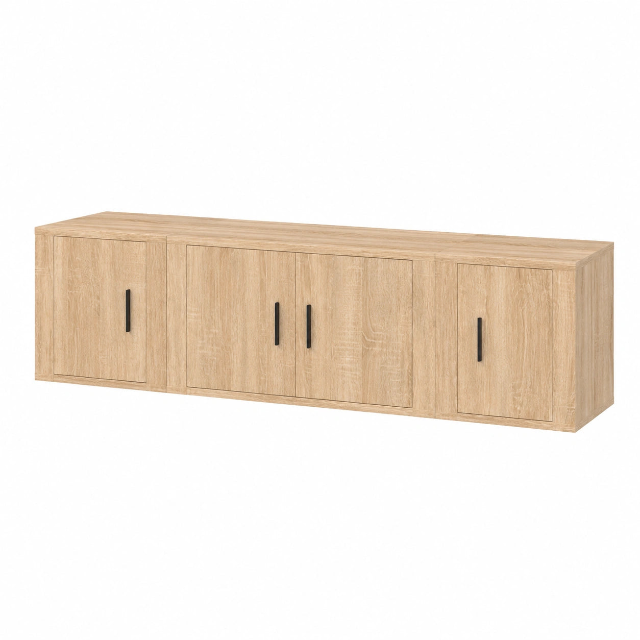 Set di mobili TV moderni in legno Sonoma con mensole sospese