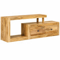 Credenza TV in legno di mango, design scandinavo con cassetti e ripiano, 120x30x40 cm