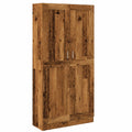 Armadio moderno multiuso effetto legno, 82,5x30,5x185 cm, ideale per soggiorno, corridoio e ufficio, con ante e maniglie eleganti