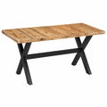 Tavolo da Pranzo Industriale in Legno di Mango e Acciaio 160x80 cm