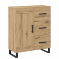 Mobiletto moderno in rovere con scomparti e cassetti, 69,5x34x90 cm