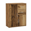 Credenza in stile rustico con cassetti e ante, 60x31x70 cm
