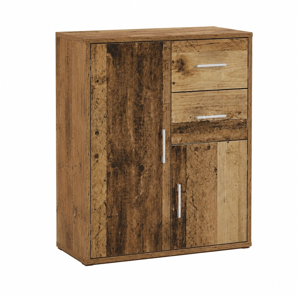 Credenza in stile rustico con cassetti e ante, 60x31x70 cm