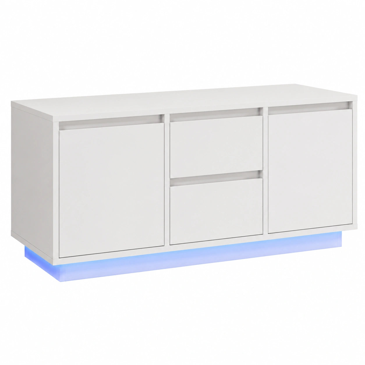 Mobile TV Scandinavo Blanco con Luci LED, 100x41x50 cm