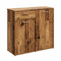 Mobile moderno in legno rustico con cassetti e ripiani, 80x36x75 cm, ideale per soggiorno