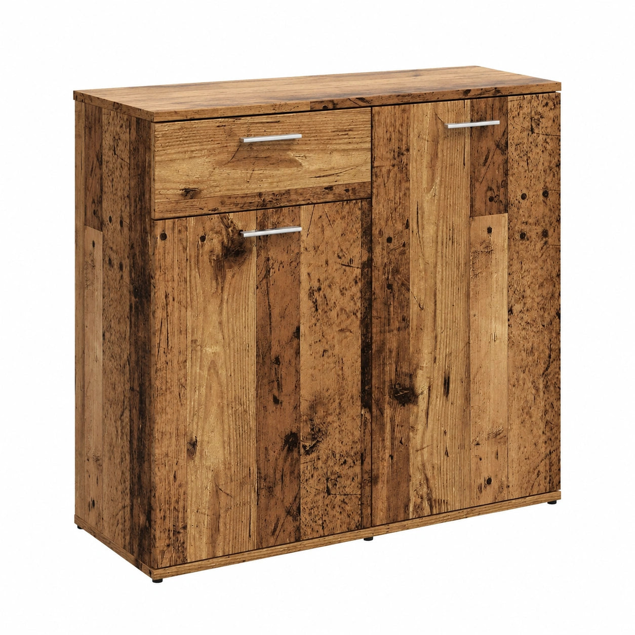 Mobile moderno in legno rustico con cassetti e ripiani, 80x36x75 cm, ideale per soggiorno