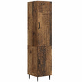 Set di mobili salvaspazio in legno anticato per bagno e ufficio, comprende credenza e mensola da parete, 33x34,5x89,5 cm