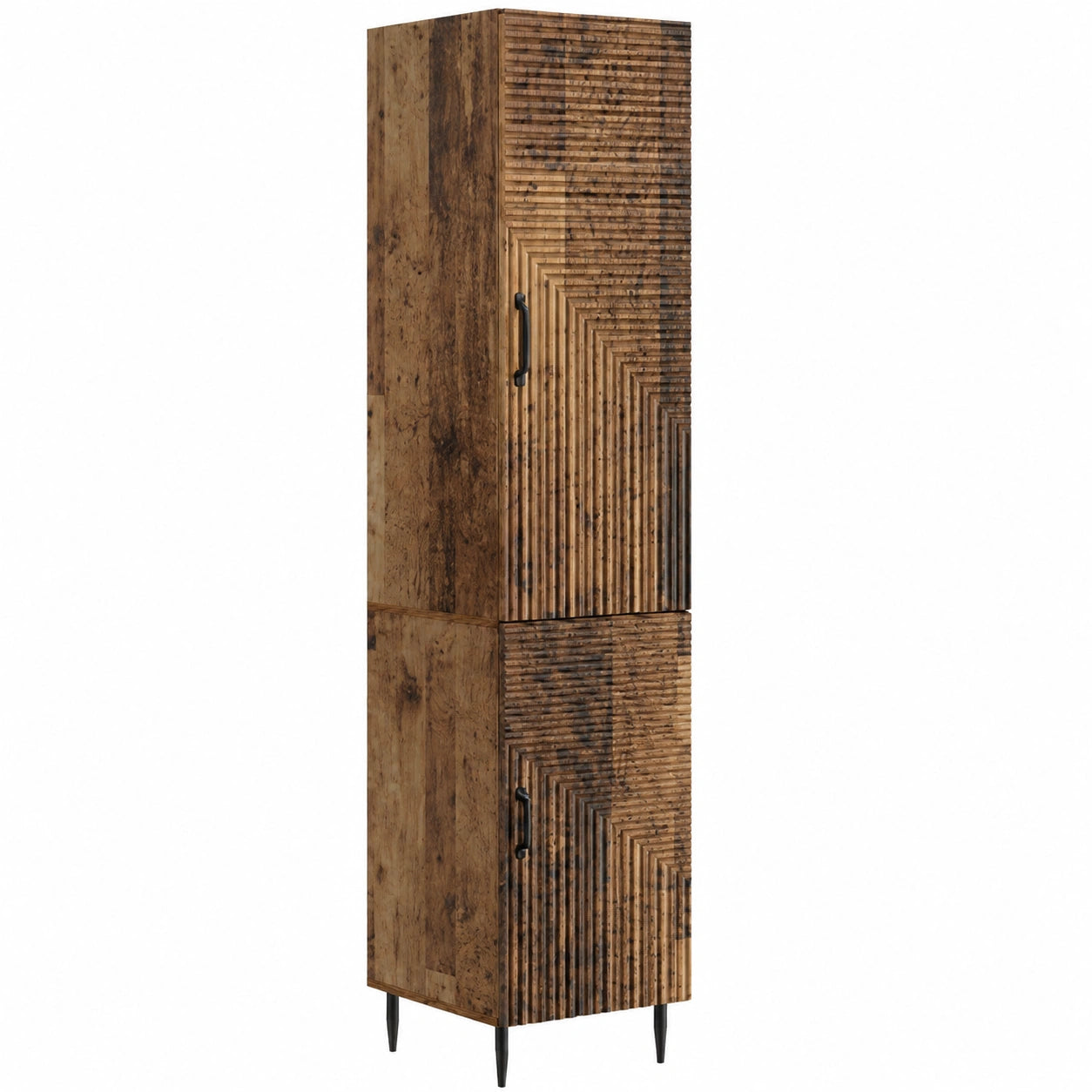 Set di mobili salvaspazio in legno anticato per bagno e ufficio, comprende credenza e mensola da parete, 33x34,5x89,5 cm