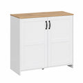 Credenza da Cucina HOMCOM con Armadio e Ripiani Regolabili, Bianco e Legno, 90x39,5x88 cm