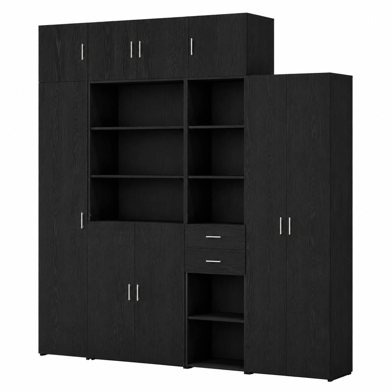 Armadio alto moderno in legno effetto rovere con cassetti, 50x42,5x185 cm, per soggiorno, salvaspazio e durevole