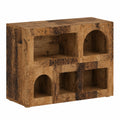 Mobile buffet stile rustico con finitura in legno, 80,5 x 35 x 59 cm, perfetto per salotto, pranzo o ingresso