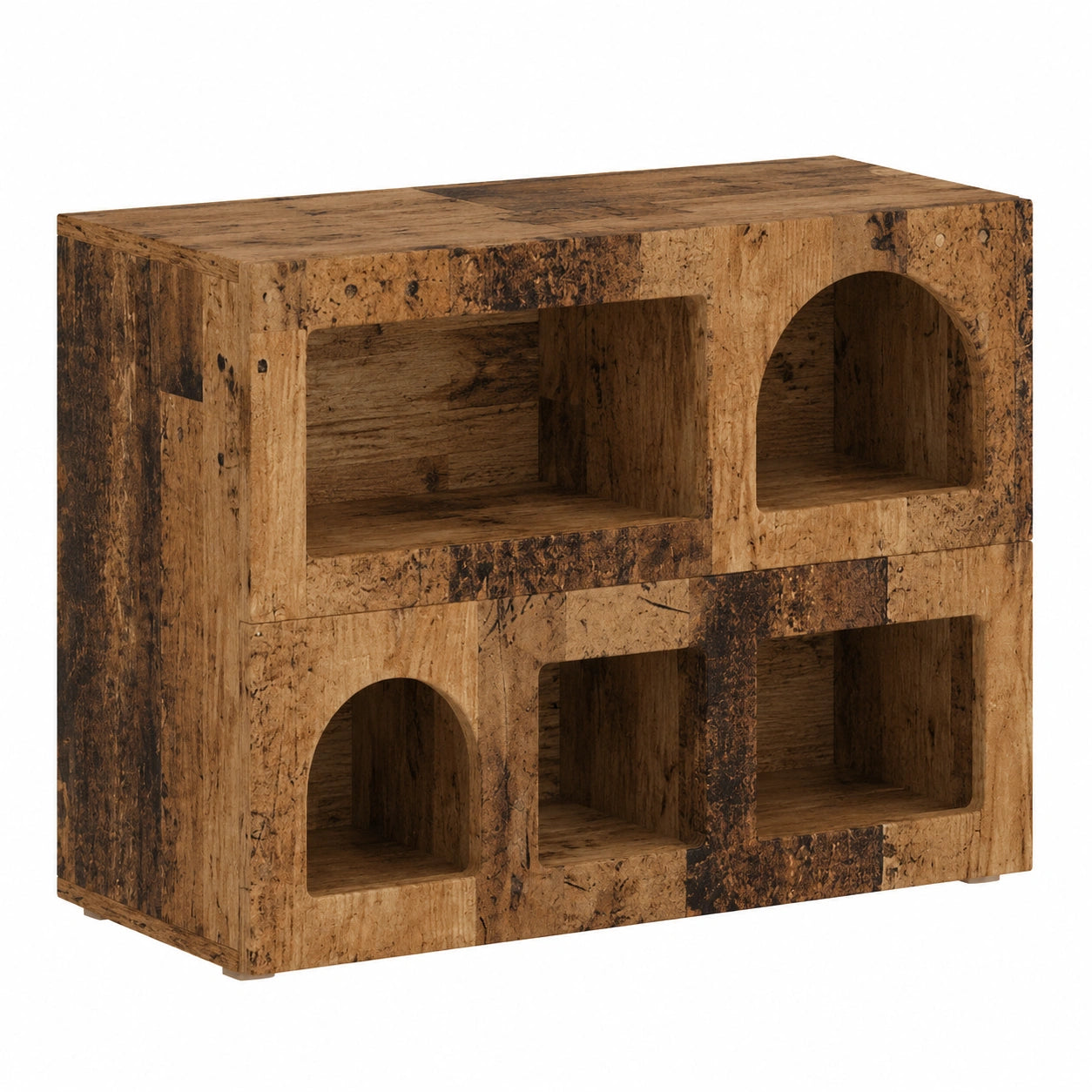 Mobile buffet stile rustico con finitura in legno, 80,5 x 35 x 59 cm, perfetto per salotto, pranzo o ingresso