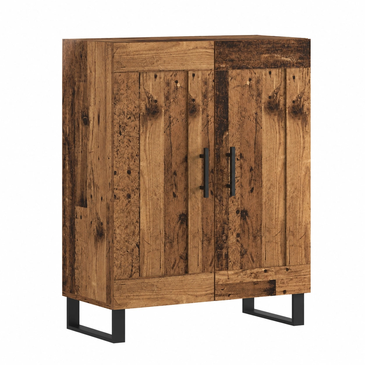 Credenza contemporanea in legno e metallo, 70x34x90 cm, con ante per soggiorno