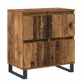 Credenza moderna in legno anticato con 4 ante, 60x35x70 cm, ideale per soggiorno e sala da pranzo