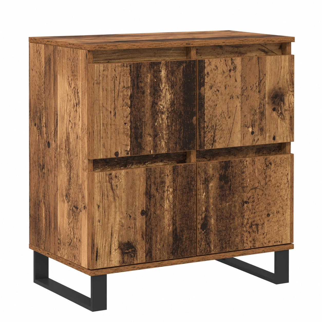 Credenza moderna in legno anticato con 4 ante, 60x35x70 cm, ideale per soggiorno e sala da pranzo