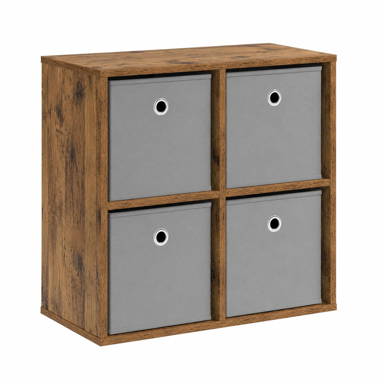 Credenza moderna in legno anticato con 4 cassetti, mobile contenitore per soggiorno e corridoio, 59,5x27x57 cm